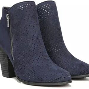 Carlos Santana Navy Blue Hacey Heeled Booties Boots